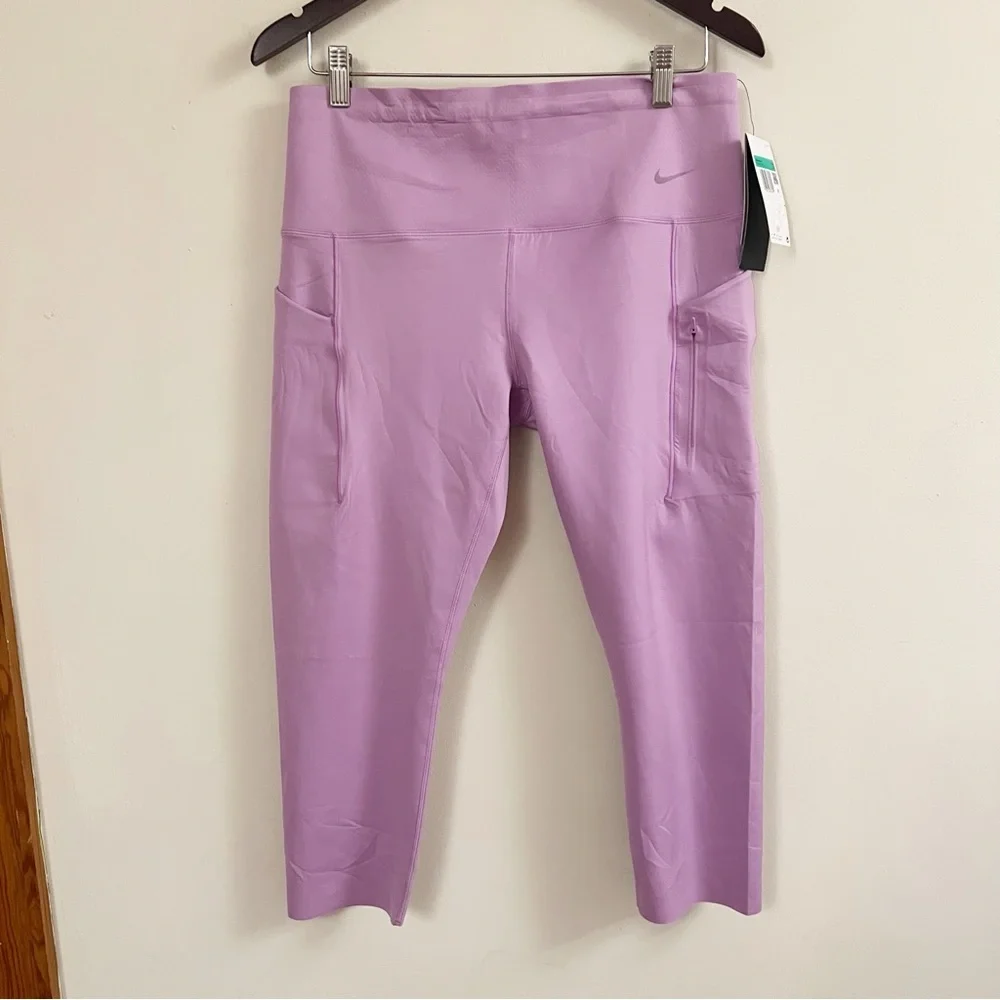 Nike Go Dri-Fit Firm High Waisted Cropped Leggings Women’s XL DQ5881-532 NEW
